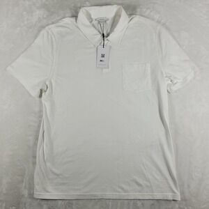 Reiss Polo Shirt Men's 2XL‎ White Short Sleeve Soft Casual Comfort Cotton NWT